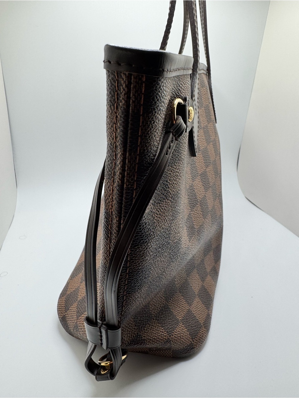 LOUIS VUITTON Neverfull PM Damier Ebene Tote Bag Red Interior - Picture 6 of 16